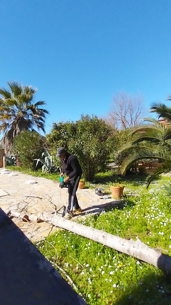 Sawing Tree Tronc at Eden Villas Kayakoy